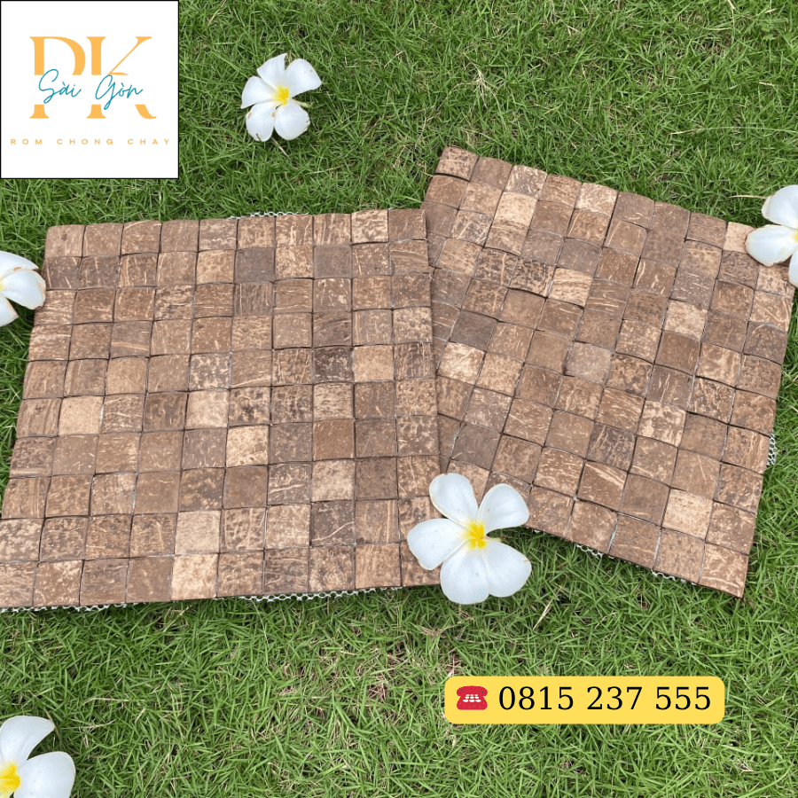Gạch Gáo Dừa Thủ Công – Tôn Vinh Vẻ Đẹp Từ Chất Liệu Quê Hương 1 Tấm gạch gáo dừa thủ công mỹ nghệ - độc quyền Phúc Khang