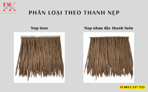 Phân loại rơm nhân tạo theo thanh nẹp